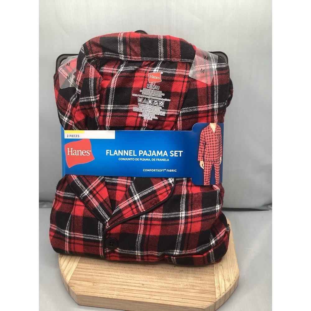 HANES‎ MEN'S FLANNEL PAJAMA SET, SIZE Medium COMFORTSOFT FABRIC, NEW WITH TAGS